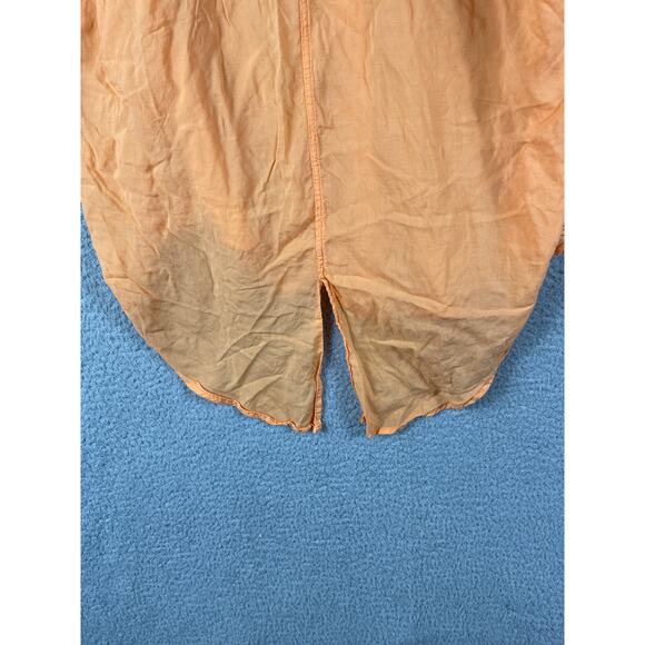 Chambrai Women's Orange Flowy Button Up Top Size M - Picture 8 of 11